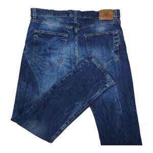 True Craft Mens Slim Fit Stone Wash Jeans 34X32 Cotton Spandex Style P9850
